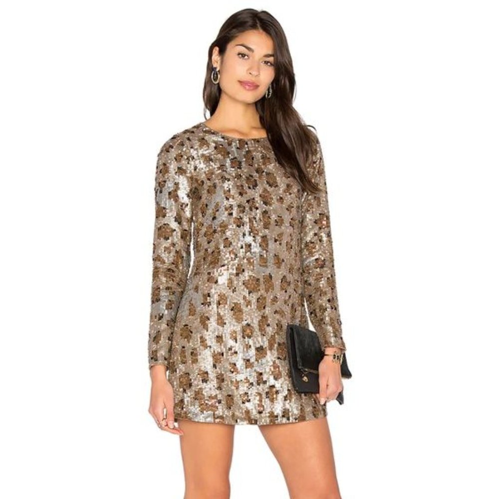 LPA Sequin Leopard Mini Dress- XS